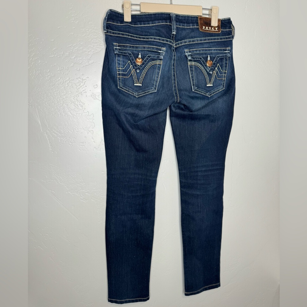 PRVCY Jeans Malibu Hills Dark Chelsea Wash Stretch Low Rise SZ 27 NEW! - Picture 4 of 16